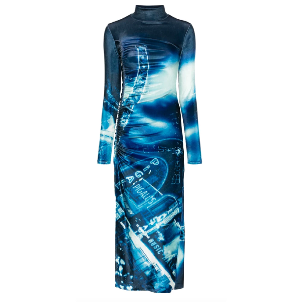 Jean Paul Gaultier Velvet Lange Jurk Pigalle Blue Dames