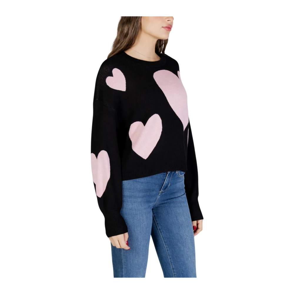 Only Women's Black Round Neck Long Sleeve Knitwear