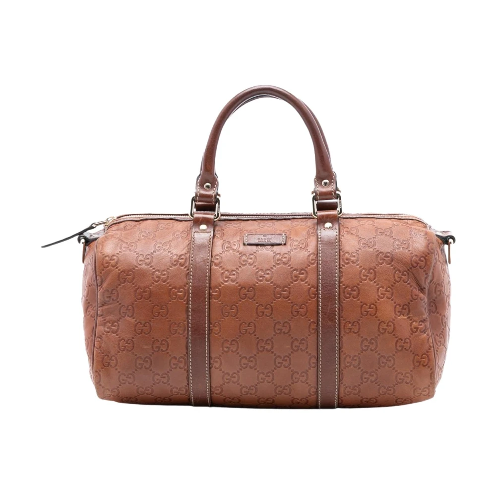 Gucci Vintage Women's Brown Vintage Handbags, One Size, Pre-Owned Leather Carryall Bag