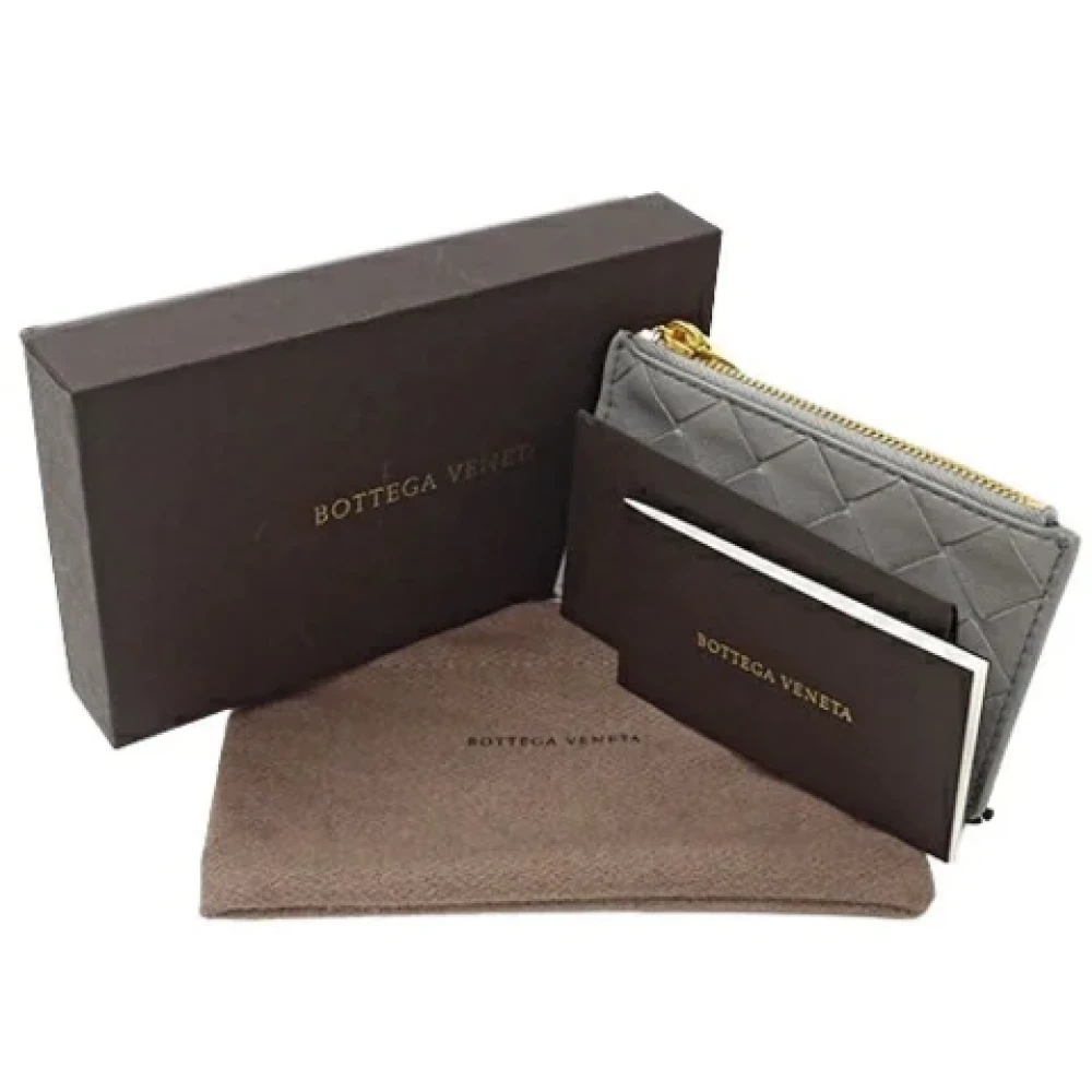 Bottega Veneta Vintage Pre-owned Leather wallets Gray Dames