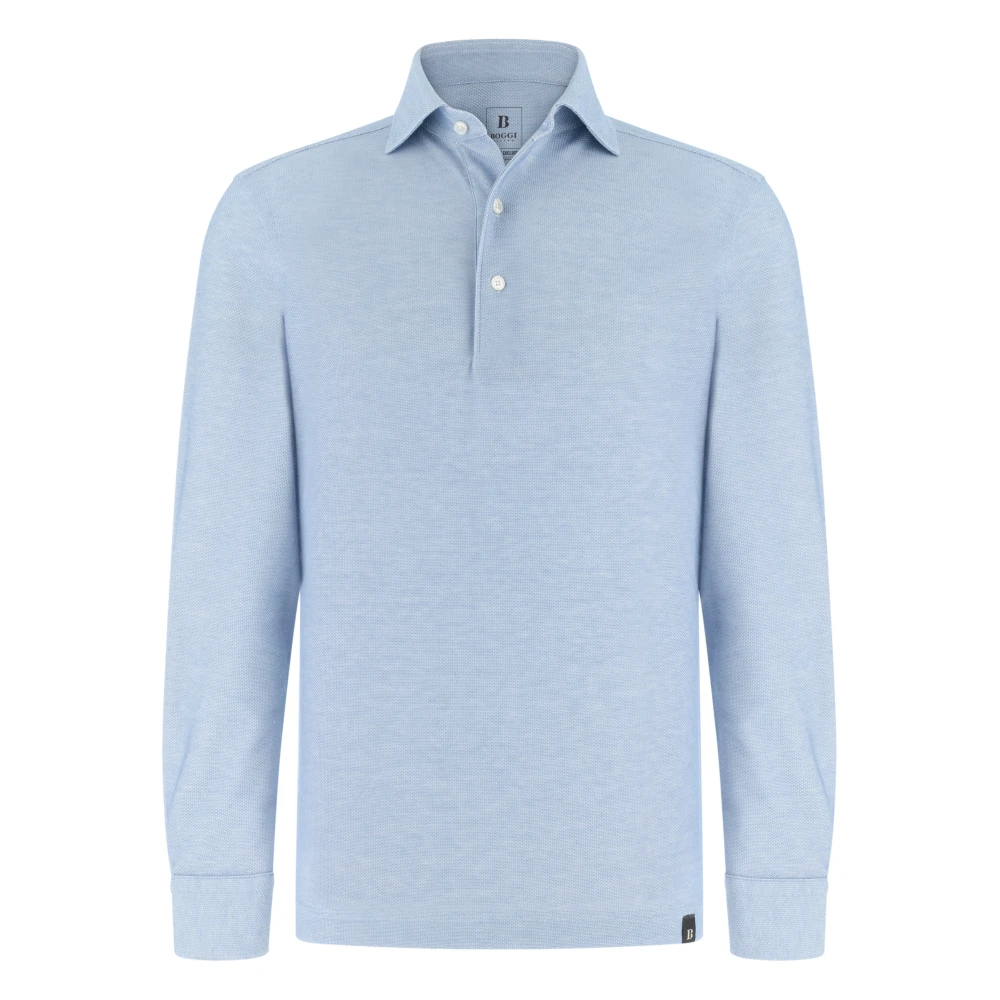 Boggi Milano Homme Bleu Tops, Taille: Xl Polo En Jersey Japonais