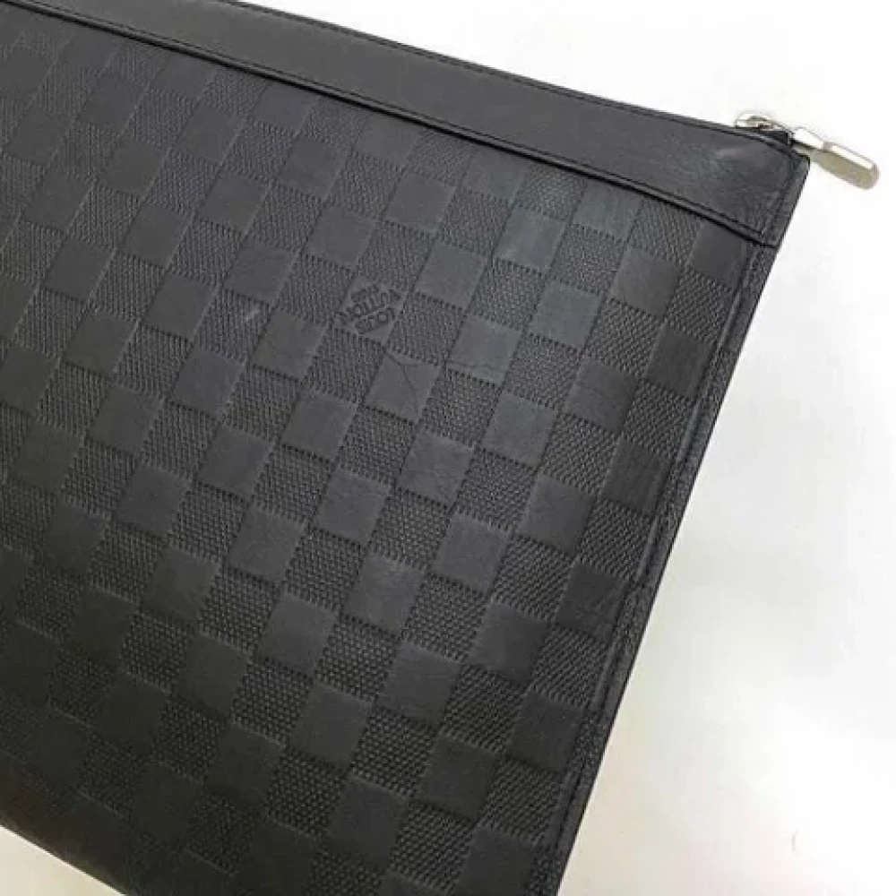 Louis Vuitton Vintage Pre-owned Leather clutches Black Heren