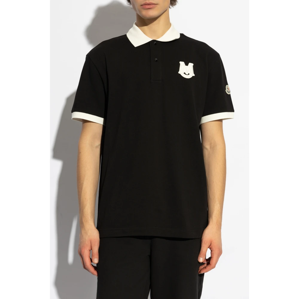 Moncler Polo met logo Black Heren
