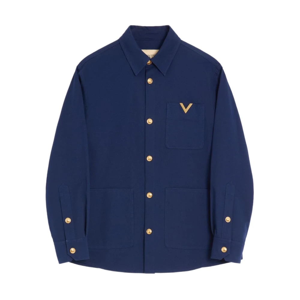 Valentino Garavani , Casual Shirts, Male, Blue, L, Shirts
