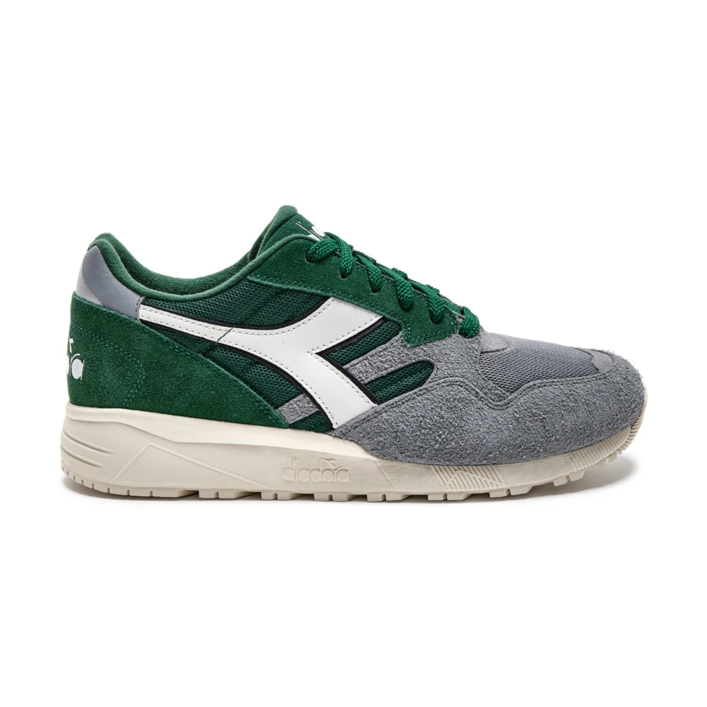 Diadora Women's Green Sneakers, 6 Uk, Multicolor Suede Running Trainers
