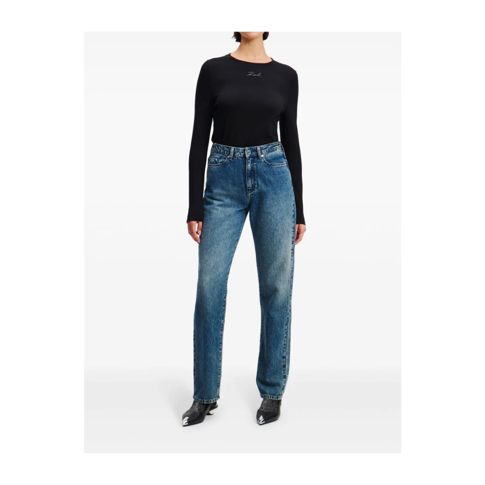 Karl Lagerfeld Jeans Denim Logo Metalen ZAK Blue Dames