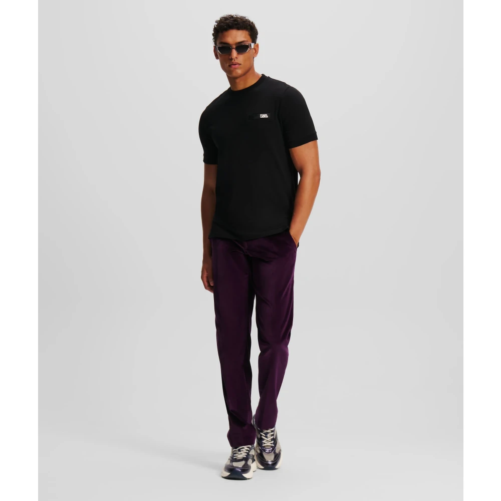 Karl Lagerfeld T-shirt met decoratieve zak en logo-accent Black Heren