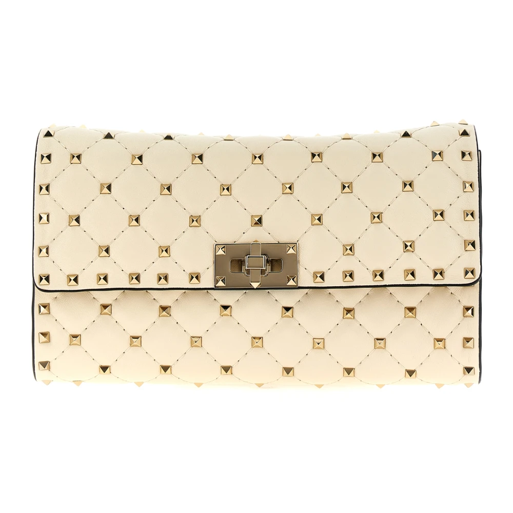 Valentino Garavani Rockstud Spike Quilted Nappa Shoulder Bag - Female - Shoulder Bags - White - One Size - Bags