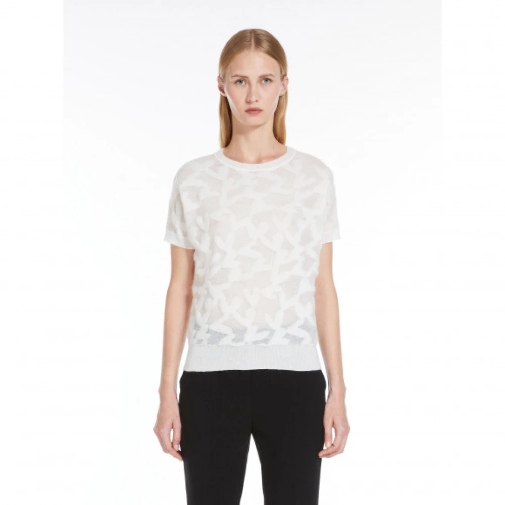 Max Mara Kat Jacquard Crew-neck Sweater Beige Dames