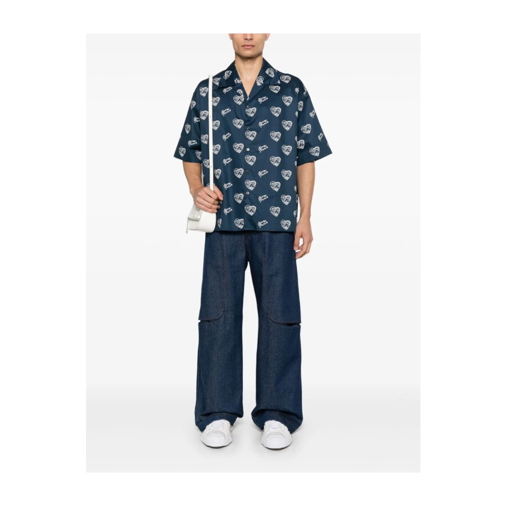 Kenzo Blauwe Overhemden voor Mannen Aw24 Blue Heren