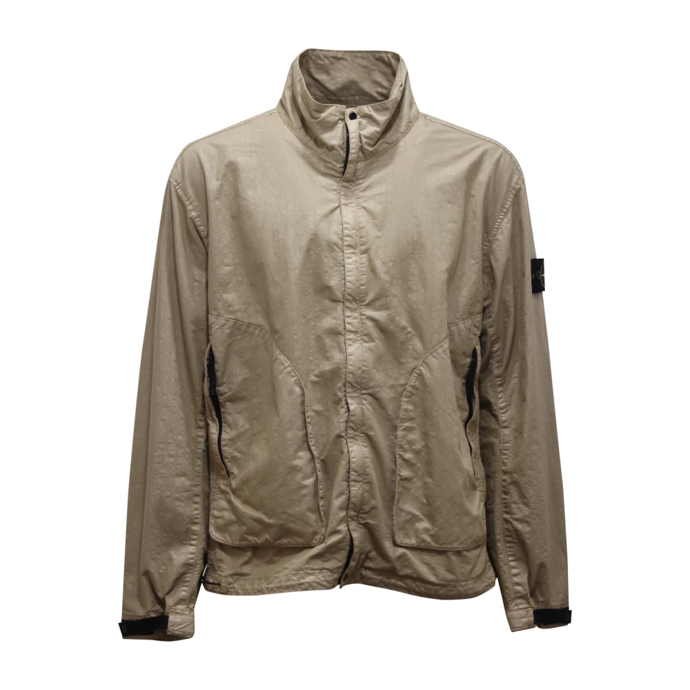 Stone Island Beige Giubbotto Look Nylon Jacket - Male - Light Jackets - Xl - Jackets