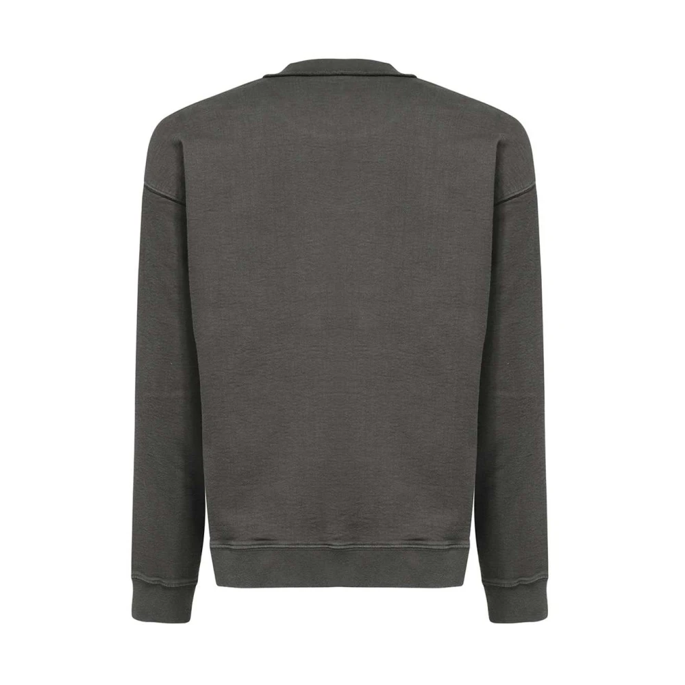 Dsquared2 Geribbeld Logo Sweatshirt met Kangoeroezak Gray Heren