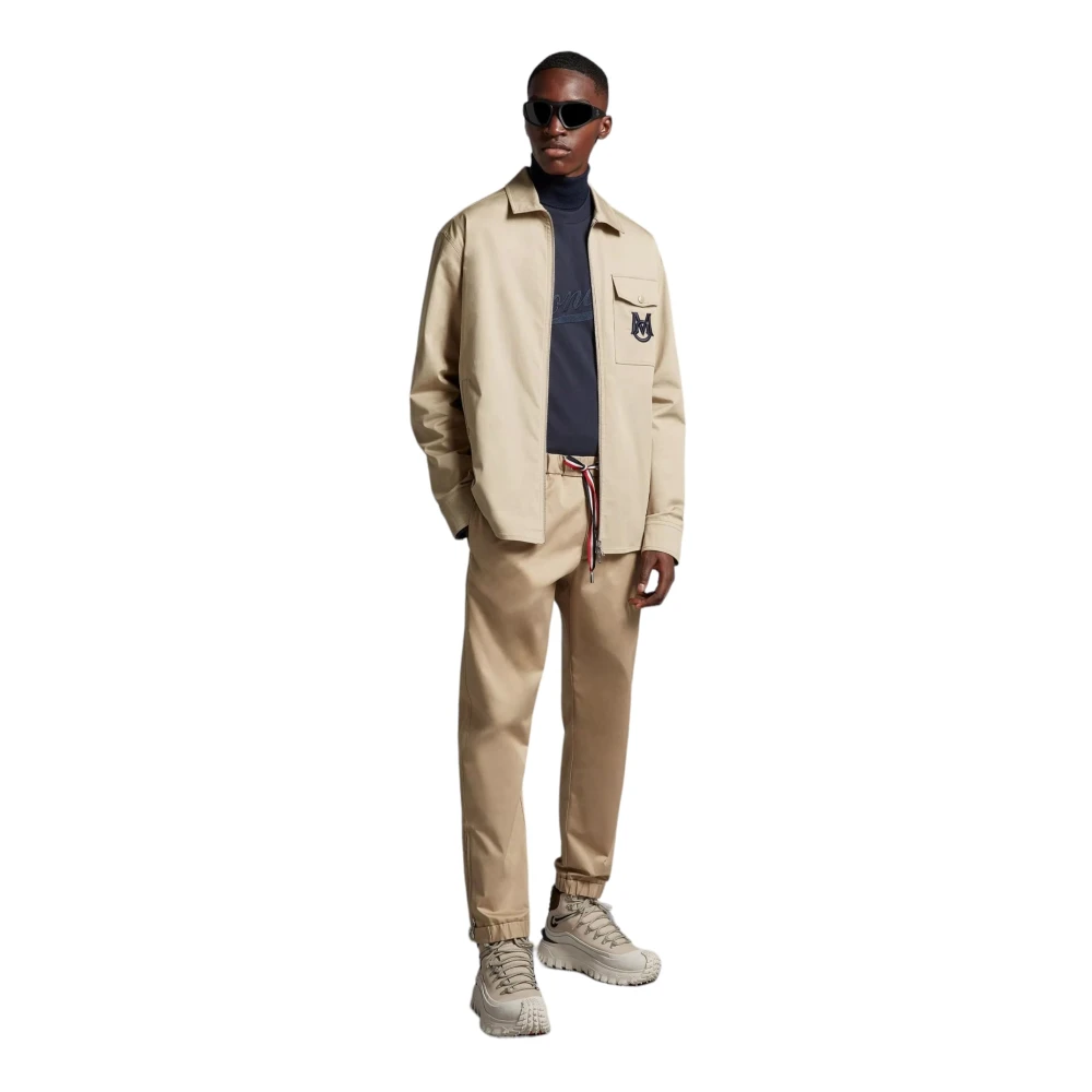 Moncler Beige Gabardine Joggingbroek Beige Heren