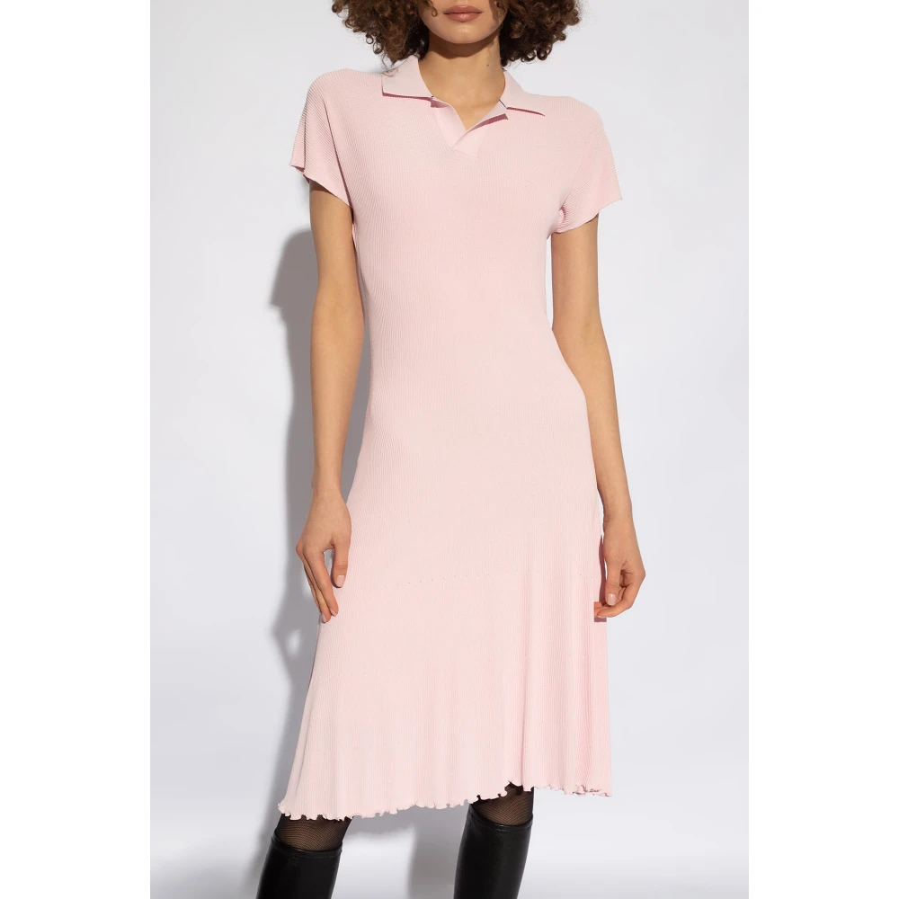 Burberry Geribbelde jurk met kraag Pink Dames