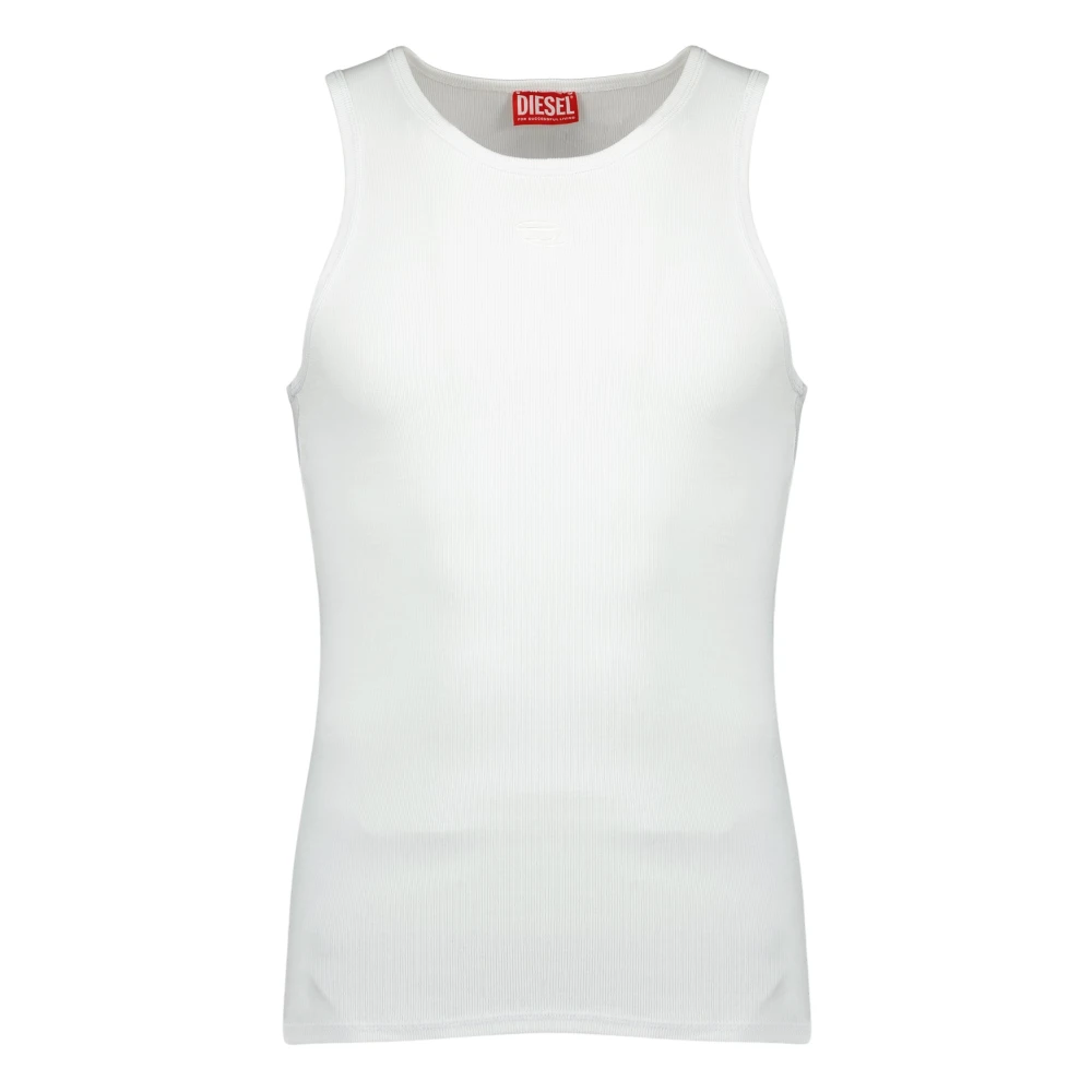 Diesel Men's White Sleeveless Tops, L, Tank Top