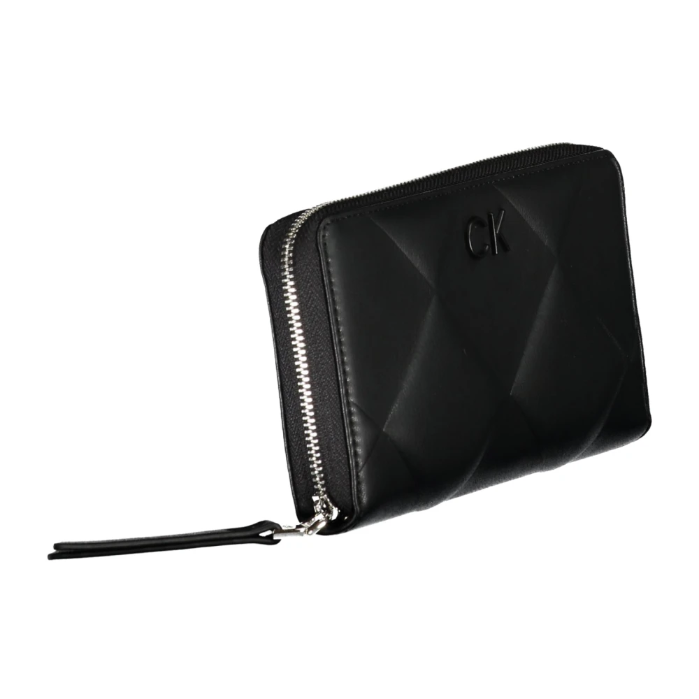 Calvin Klein Damesportemonnee Zwart Rfid Ritssluiting Black Dames
