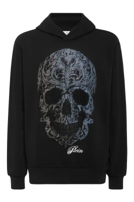 Fleece Hoodie Sweatshirt Degrade' Skull