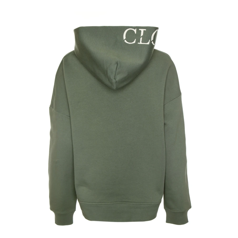 closed Hoodie met geborduurd logo en kangoeroezak Green Heren