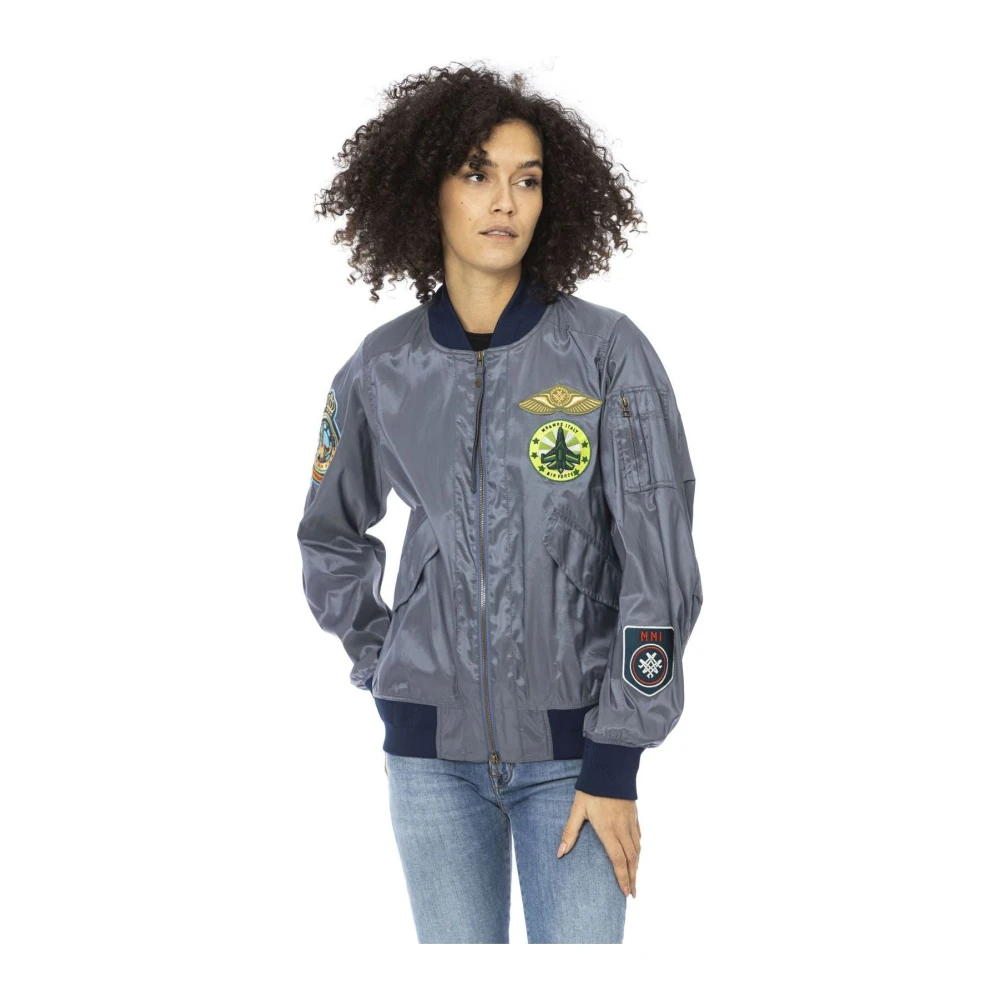 Mr&Mrs Italy Korte Bomberjack met Aviator Details Blue Dames