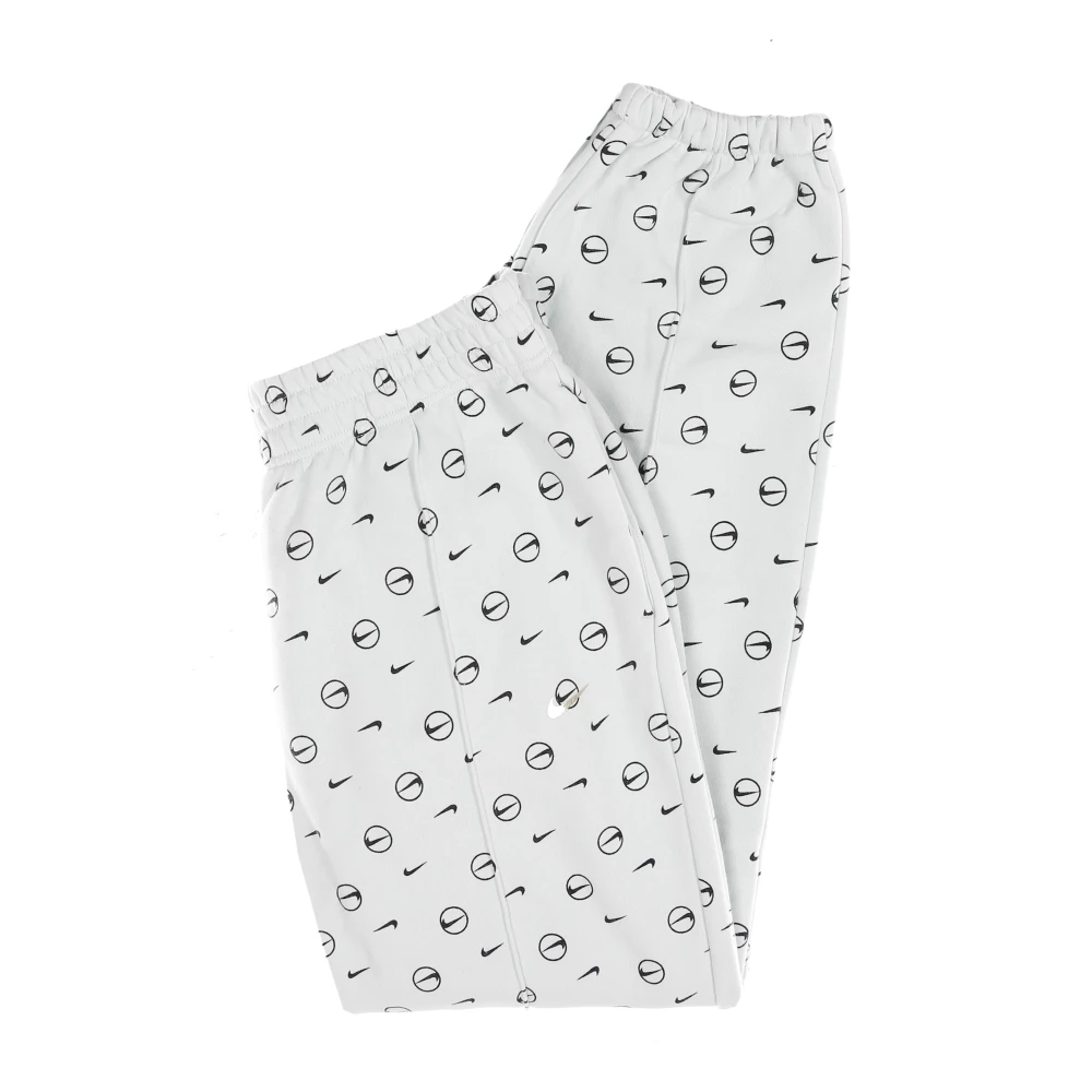 Nike Sporty Fleece Tracksuit Pants All Over Print White Heren