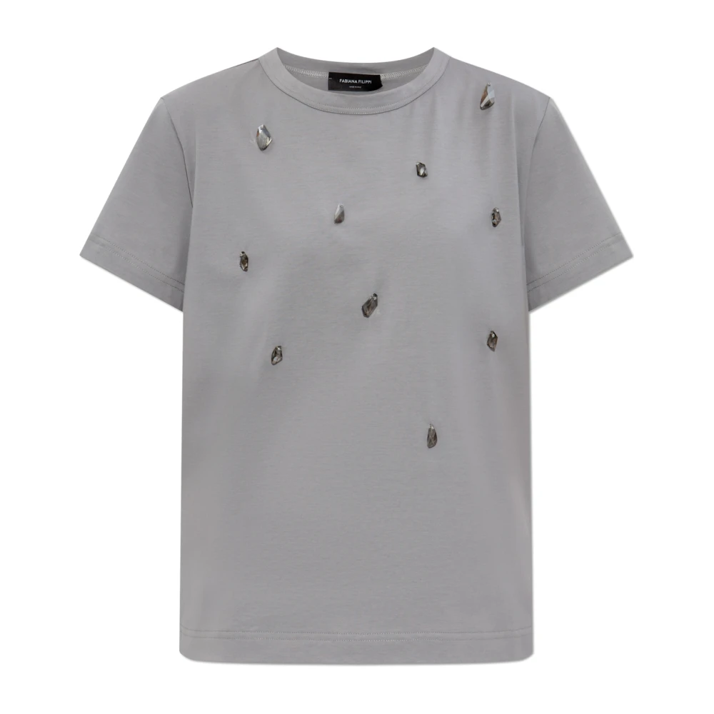 Fabiana Filippi T-shirt met applicaties Gray Dames