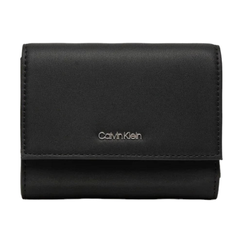 Calvin Klein Trifold Dragkedja Plånbok Höst/Vinter Kollektion Black, Dam