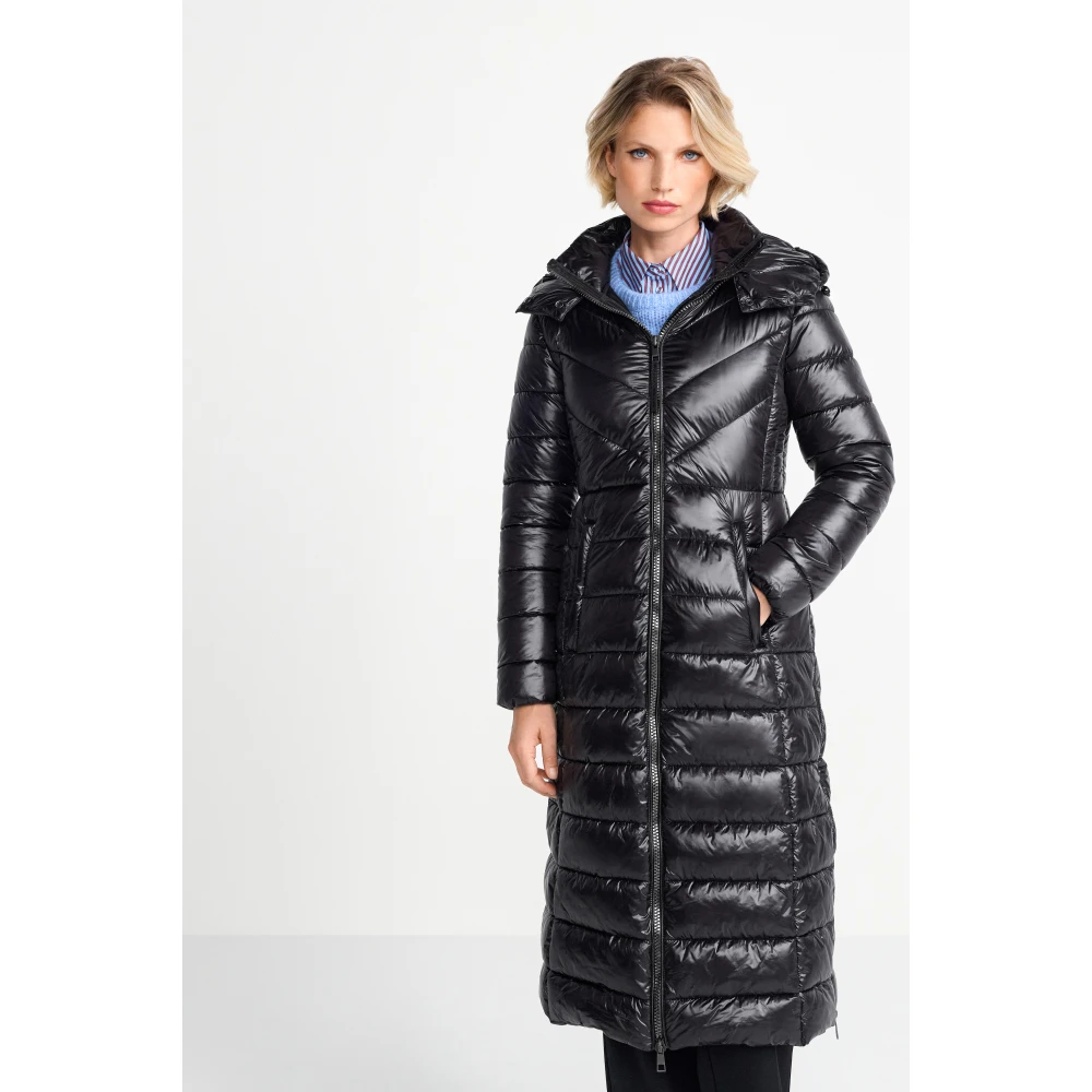 Rich & Royal Lange Pufferjas voor Extra Warmte Black Dames