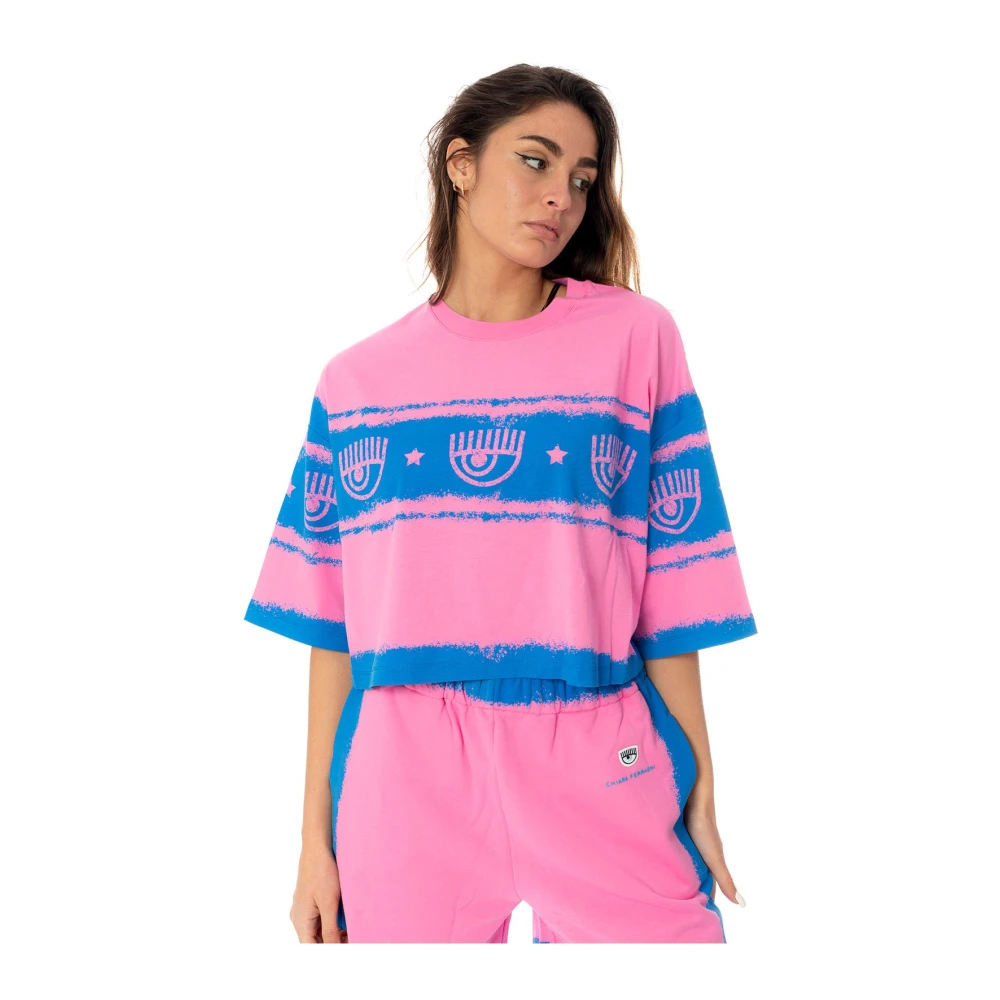 Chiara Ferragni Collection Logo Crop T-shirt Pink Dames