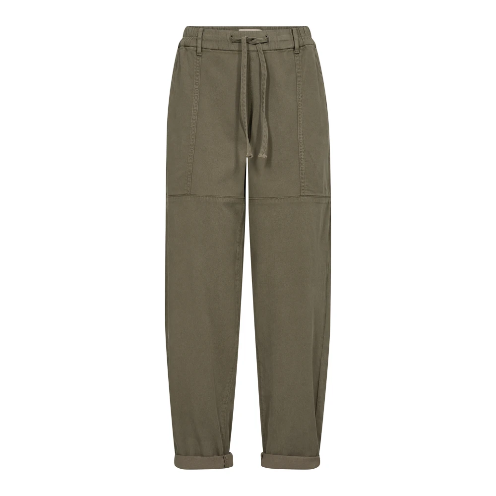 MOS MOSH Casual Sea Turtle Broek met Verstelbare Taille Green Dames