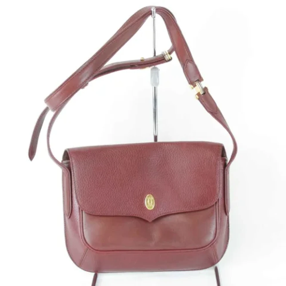 Cartier Vintage Pre-owned Leather shoulder-bags Red Dames