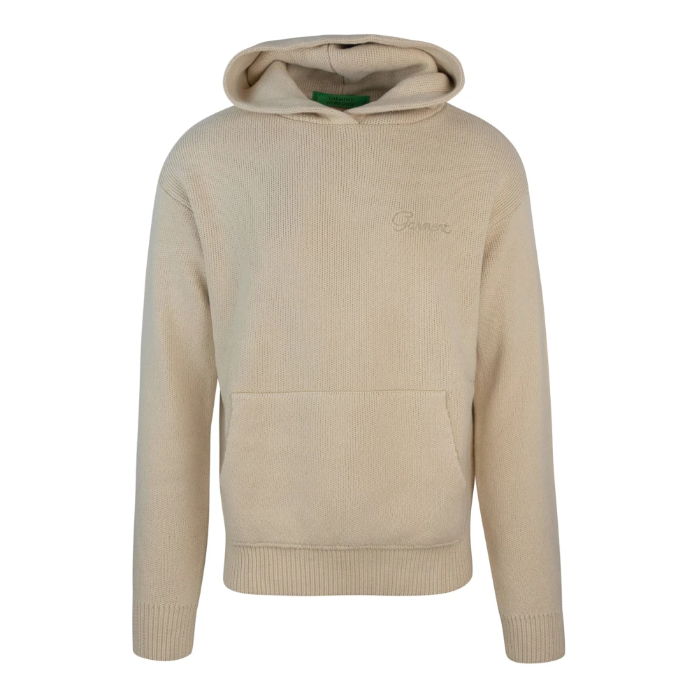Garment Workshop Boxy Fit Hoodie Geborduurde Trui Beige Heren