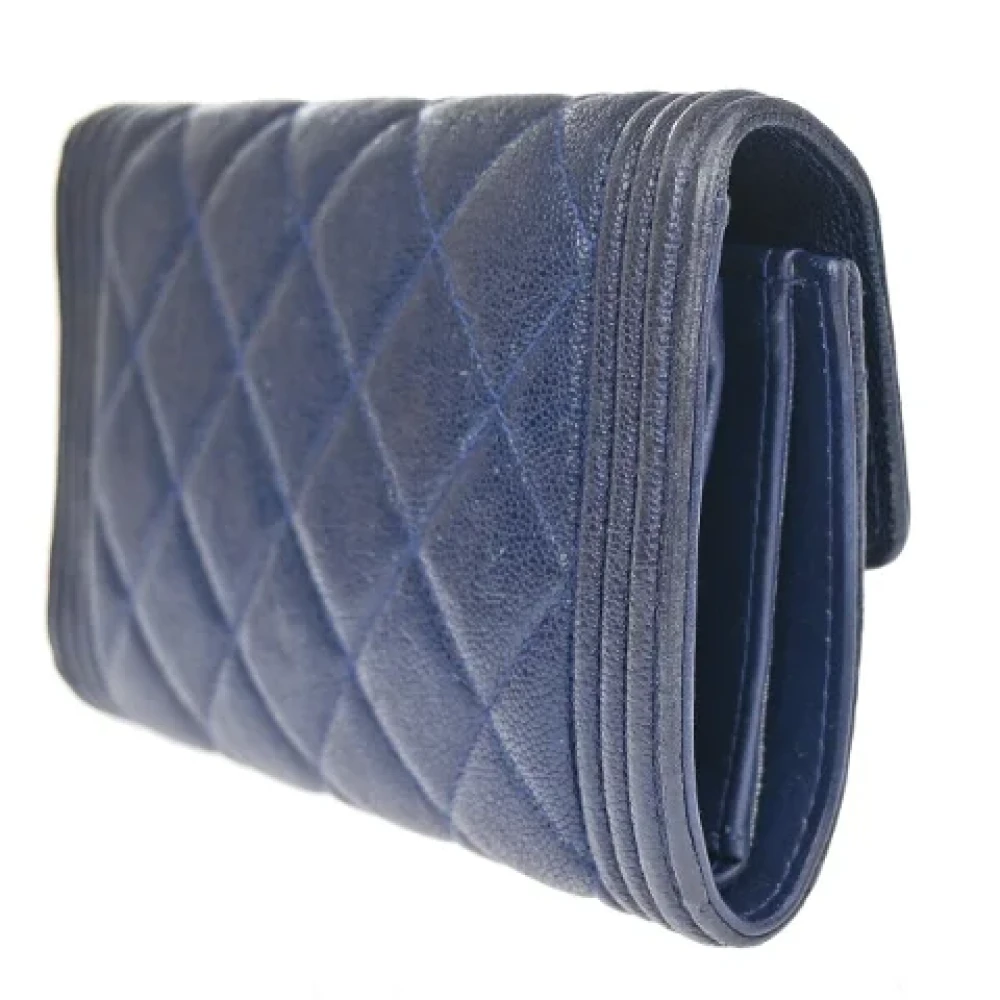 Chanel Vintage Pre-owned Leather wallets Blue Dames