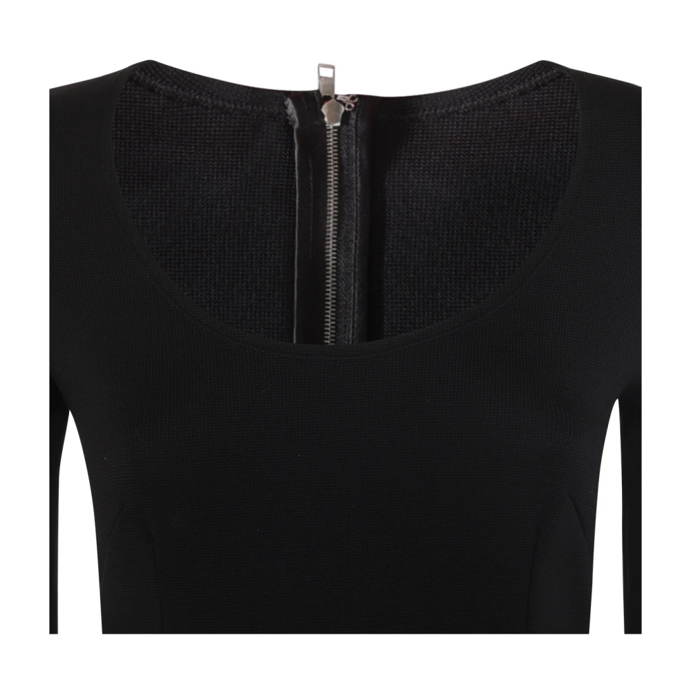 Dolce & Gabbana Zwarte en Grijze Midi Dagjurk Black Dames