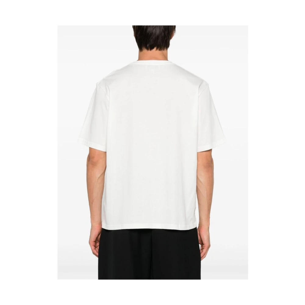 Studio Nicholson Witte Katoenen Crew Neck T-shirt White Heren