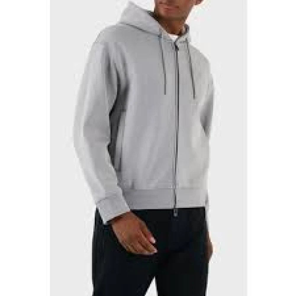 Emporio Armani Grijze Hoodie met Rits Gray Heren