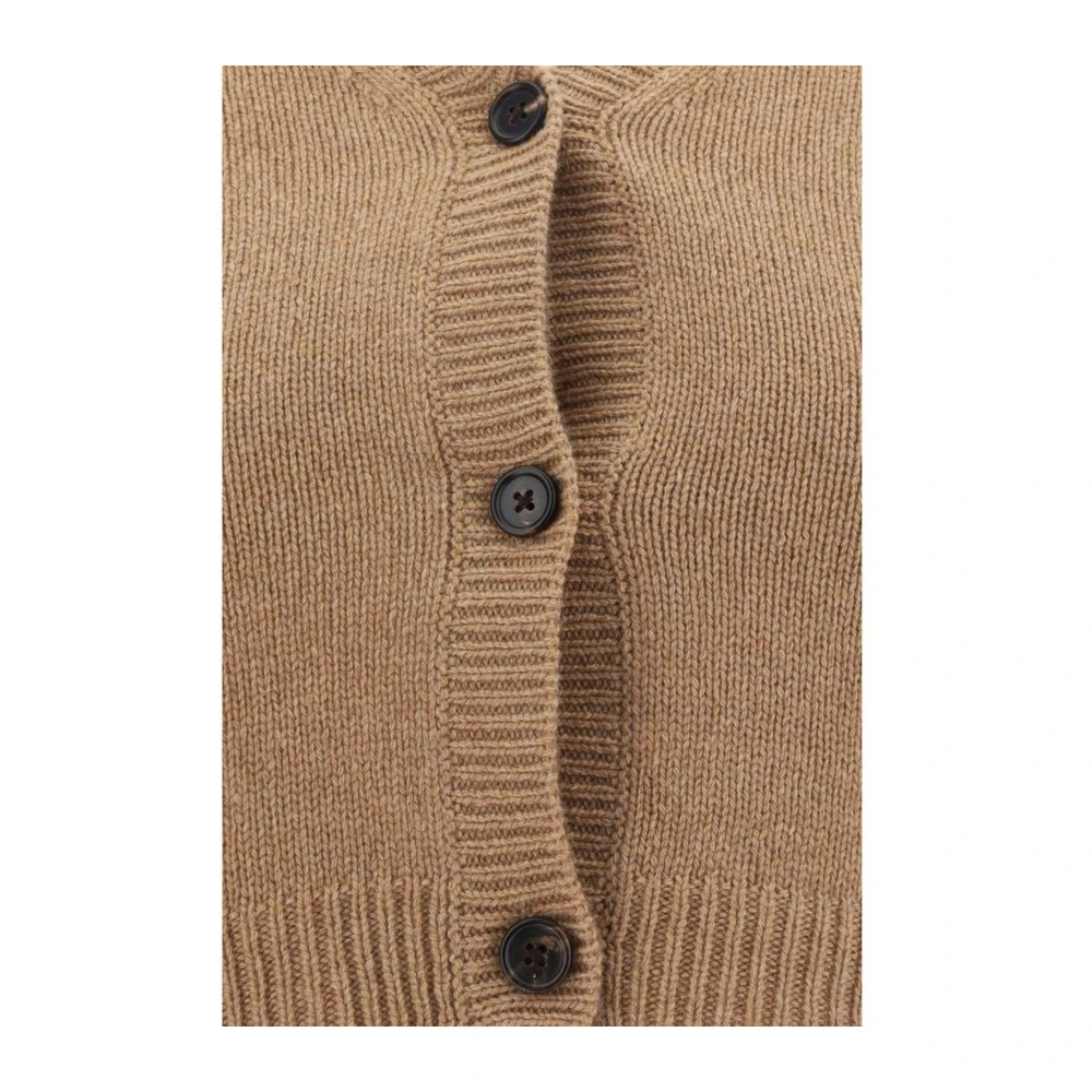 Chloé Contrasterende Knoop Cashmere Cropped Vest Brown Dames