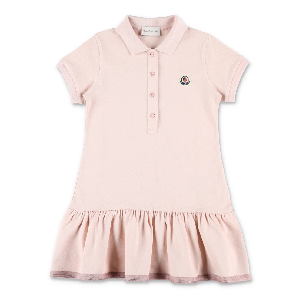 Moncler Girls Pink Polo Shirt Dress With Pleated Skirt - Dresses - 10 Y - Kids