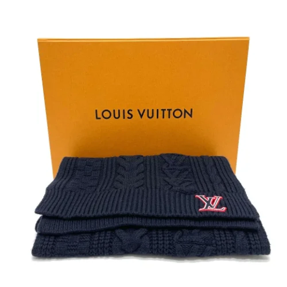 Louis Vuitton Vintage Pre-owned Wool scarves Blue Dames