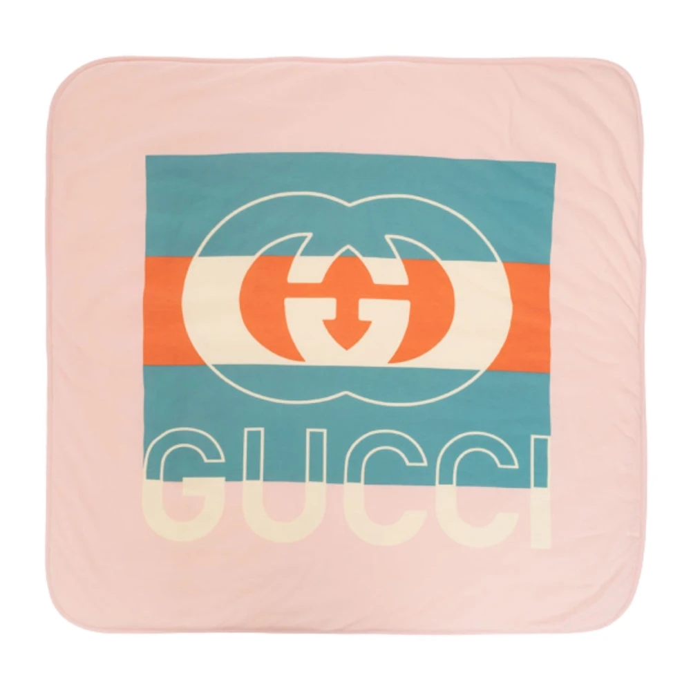 Gucci Rosa Barnfilt med GG Logotyptryck och Webbdetalj Pink, Dam