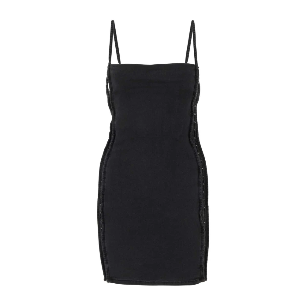 Y Project Zwarte stretch denim mini-jurk Black Dames