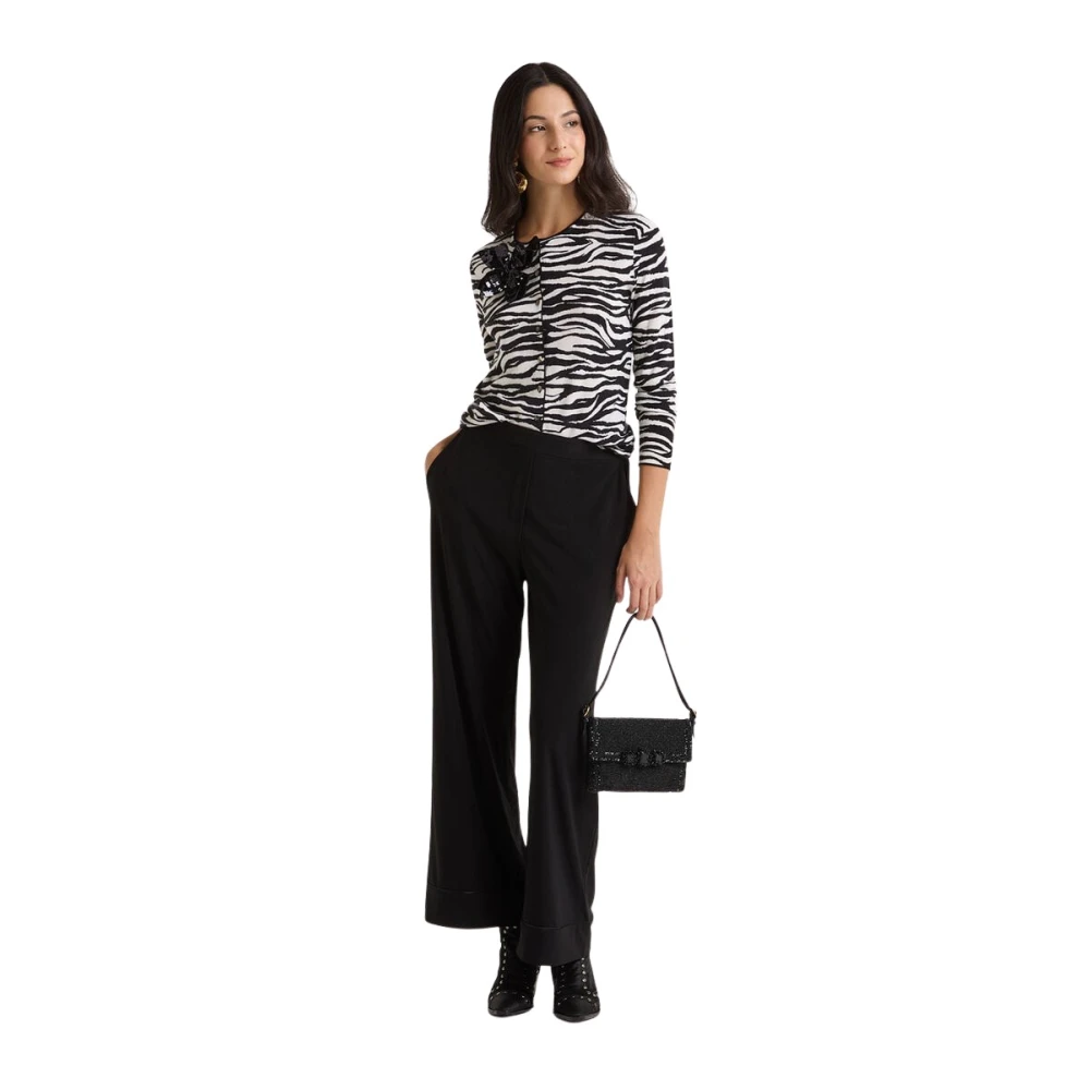 Maliparmi Vrouw Zwart Broeken Dames, S, Polyester, Tecno Jersey Broek