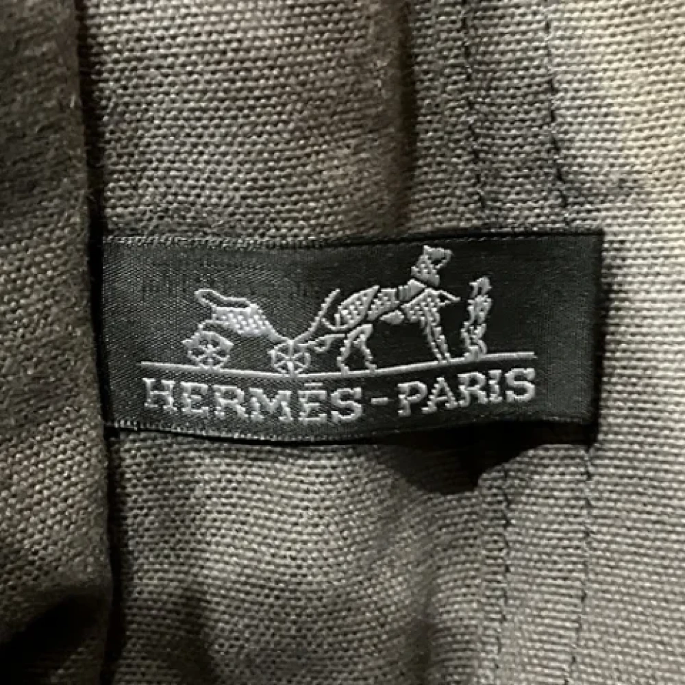 Hermès Vintage Pre-owned Canvas chanel-bags Gray Dames