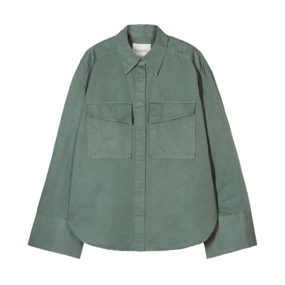 Closed Groene knoopshirt met zakken Green Dames