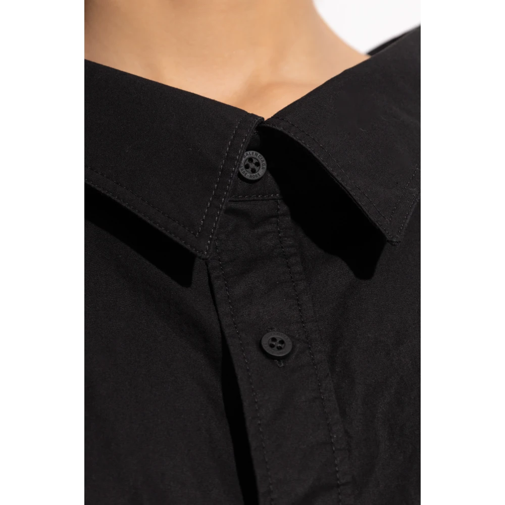 Balenciaga Asymmetrisch gesneden shirt Black Dames