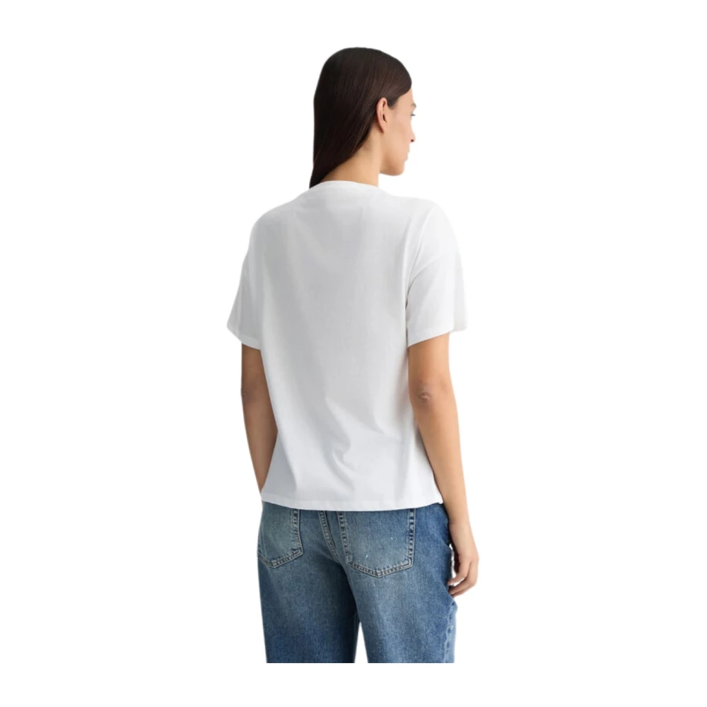 Liu Jo Grafische Print Katoenen T-Shirt White Dames