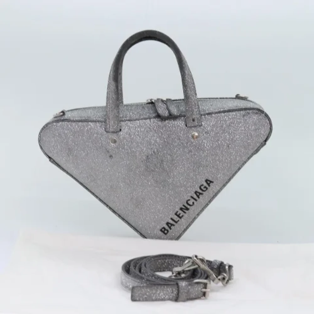 Balenciaga Vintage Pre-owned Leather handbags Gray Dames