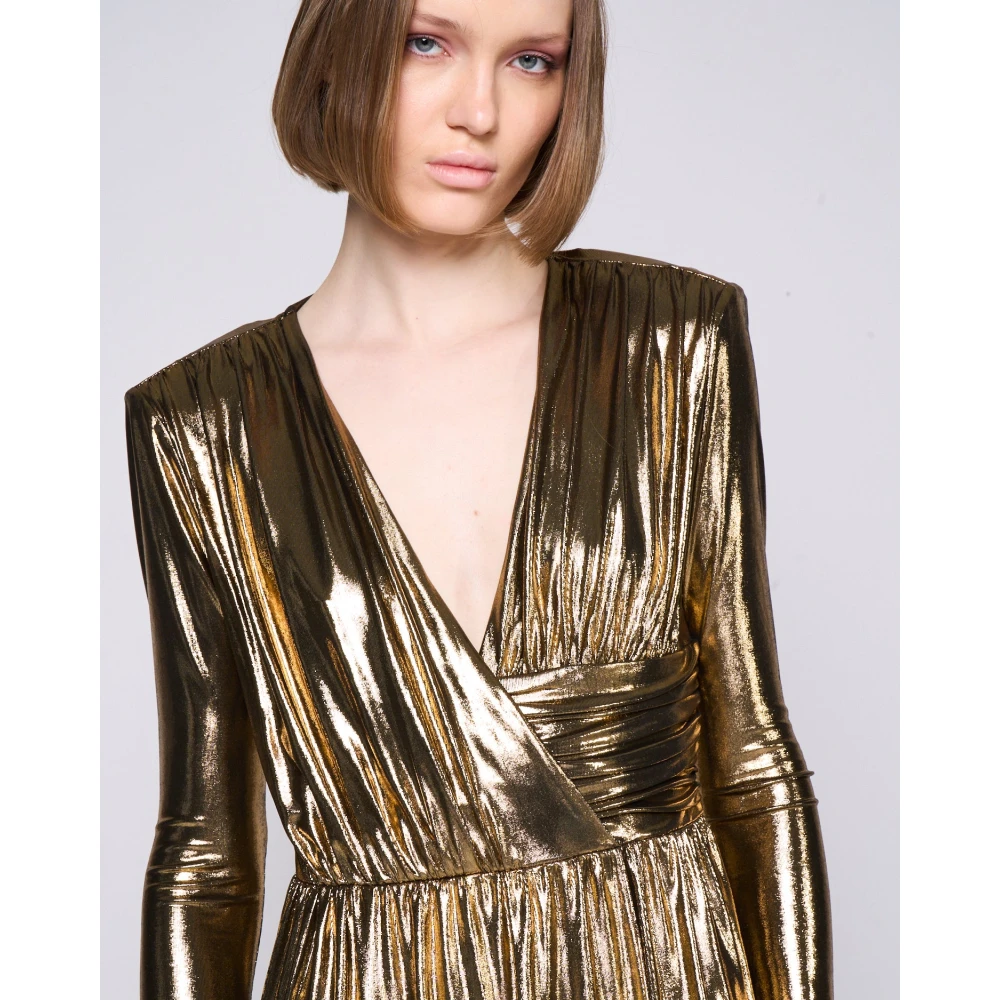 Silvian Heach Lange Gedrapeerde Jurk Yellow Dames