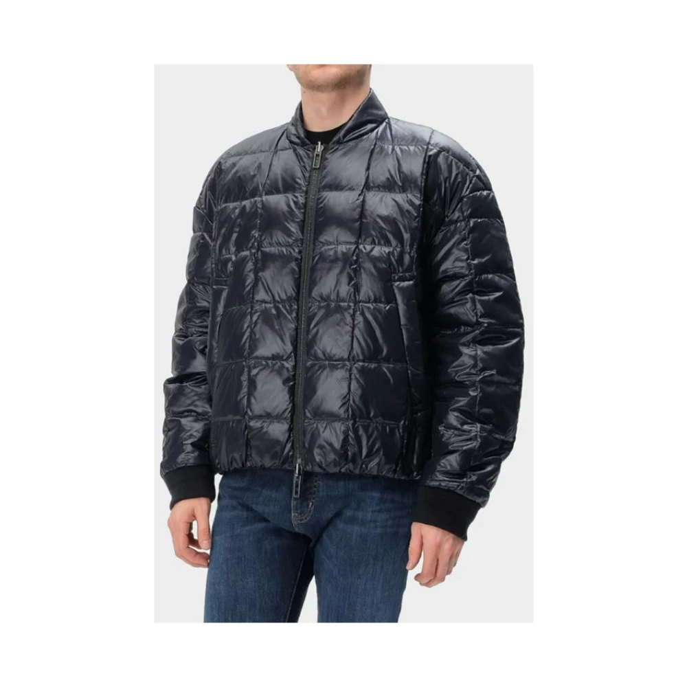 Emporio Armani Omkeerbare Gewatteerde Jas Blauw Blue Heren