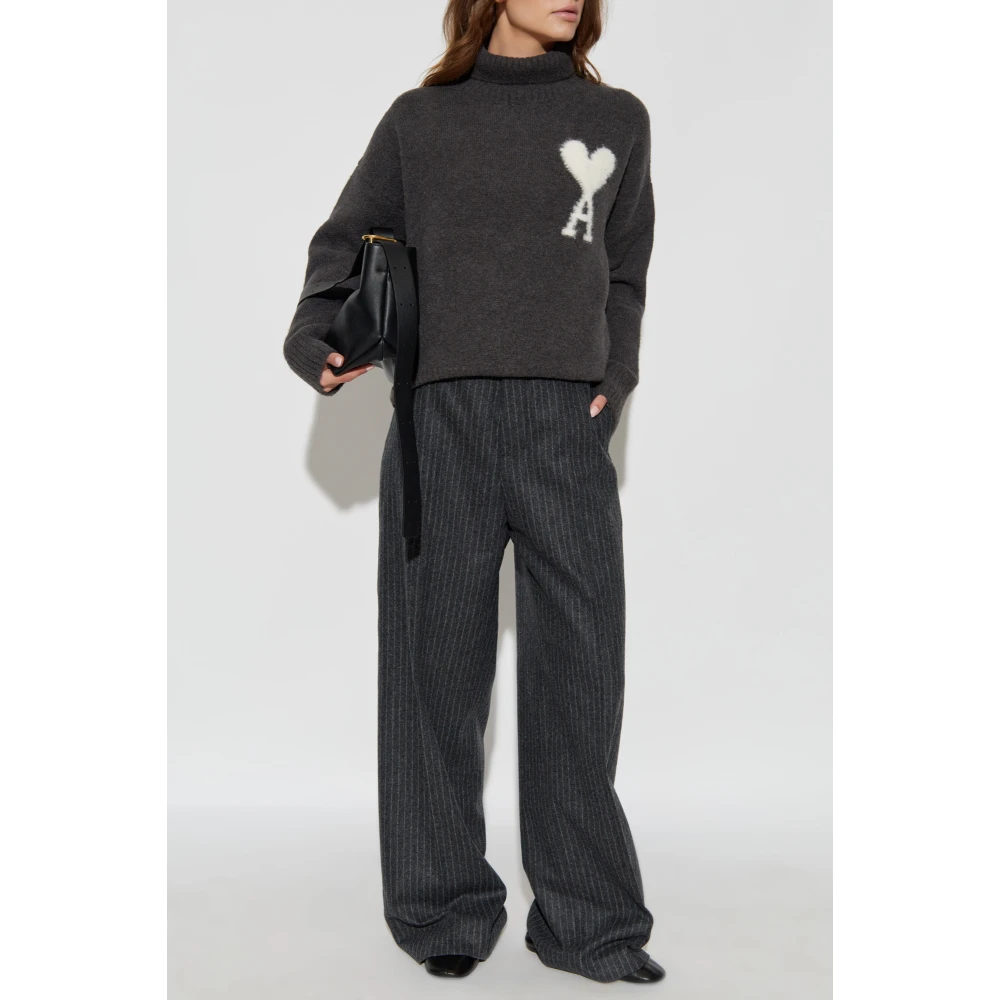 Ami Paris Broek met gestreept patroon Gray Dames