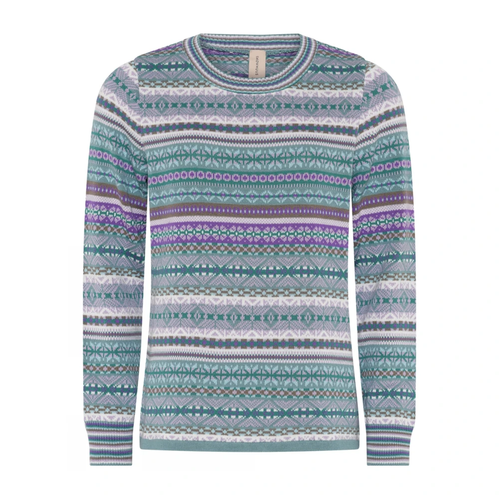 Skovhuus Gestreepte Jacquard Pullover Arctische Blouse Multicolor Dames